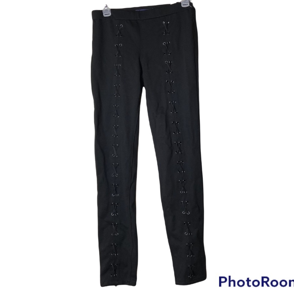 Tractr blu black laced up leggings